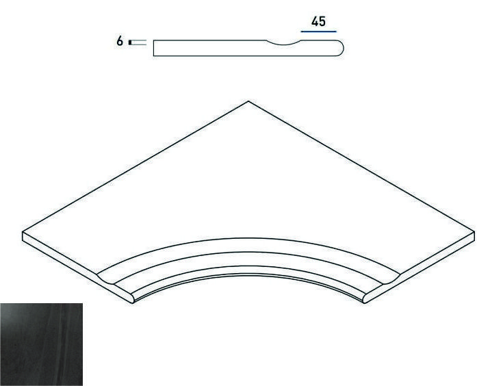 Керамогранит 620090000224 CARBON BORDO SVASATO ANGOLARE ROUND 30 60x60