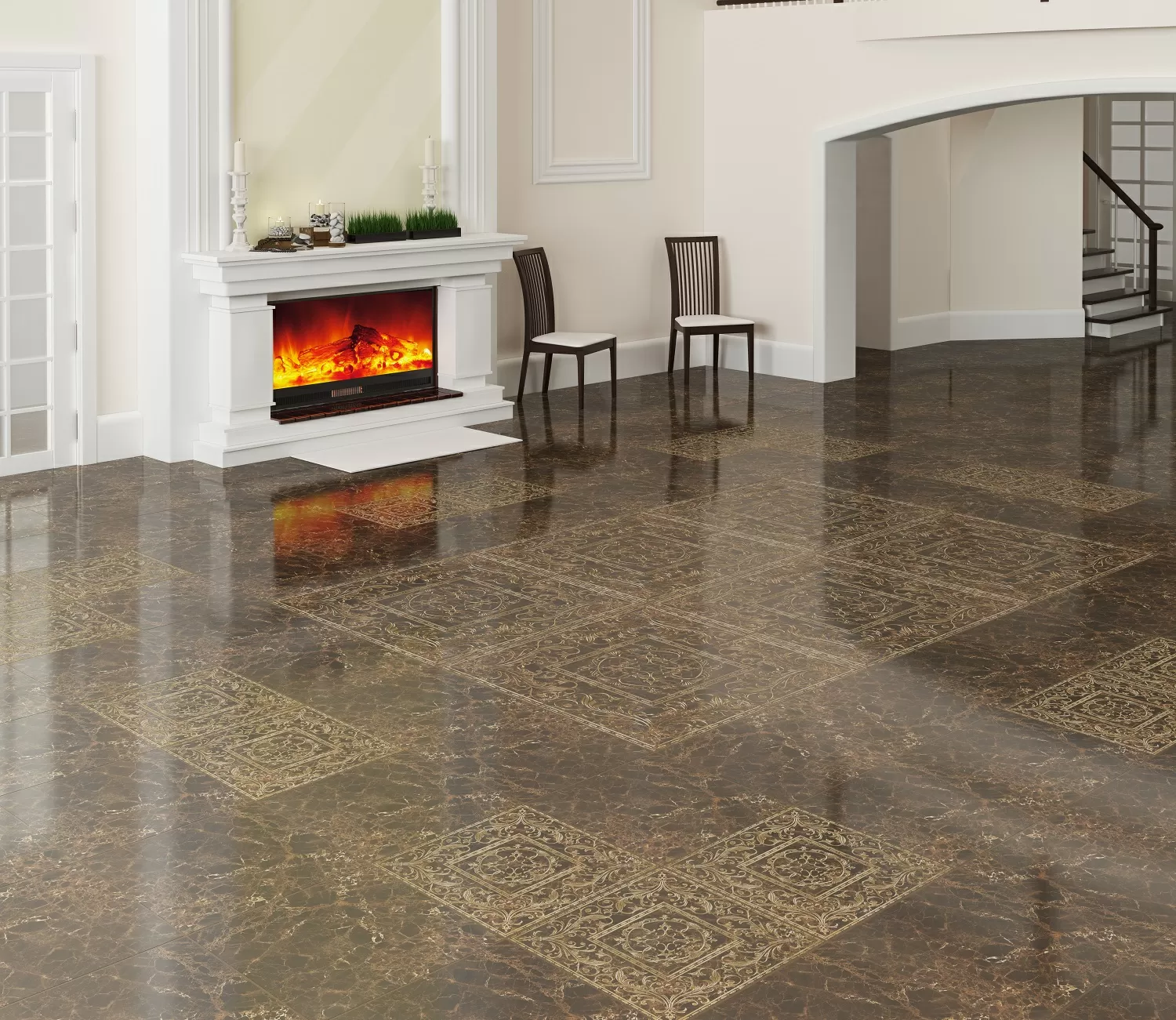 Керамогранит Bohemia brown decor PG 01 45х45