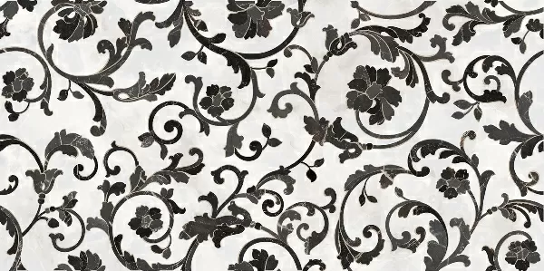 Керамогранит 262554 FLOREALE BIANCO/NERO 39x78