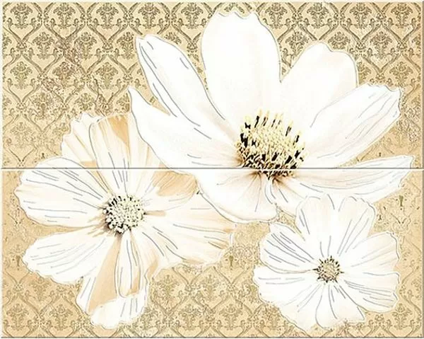 Плитка Sfumato Beige Floret панно (комплект 2шт) 50.5x40.2