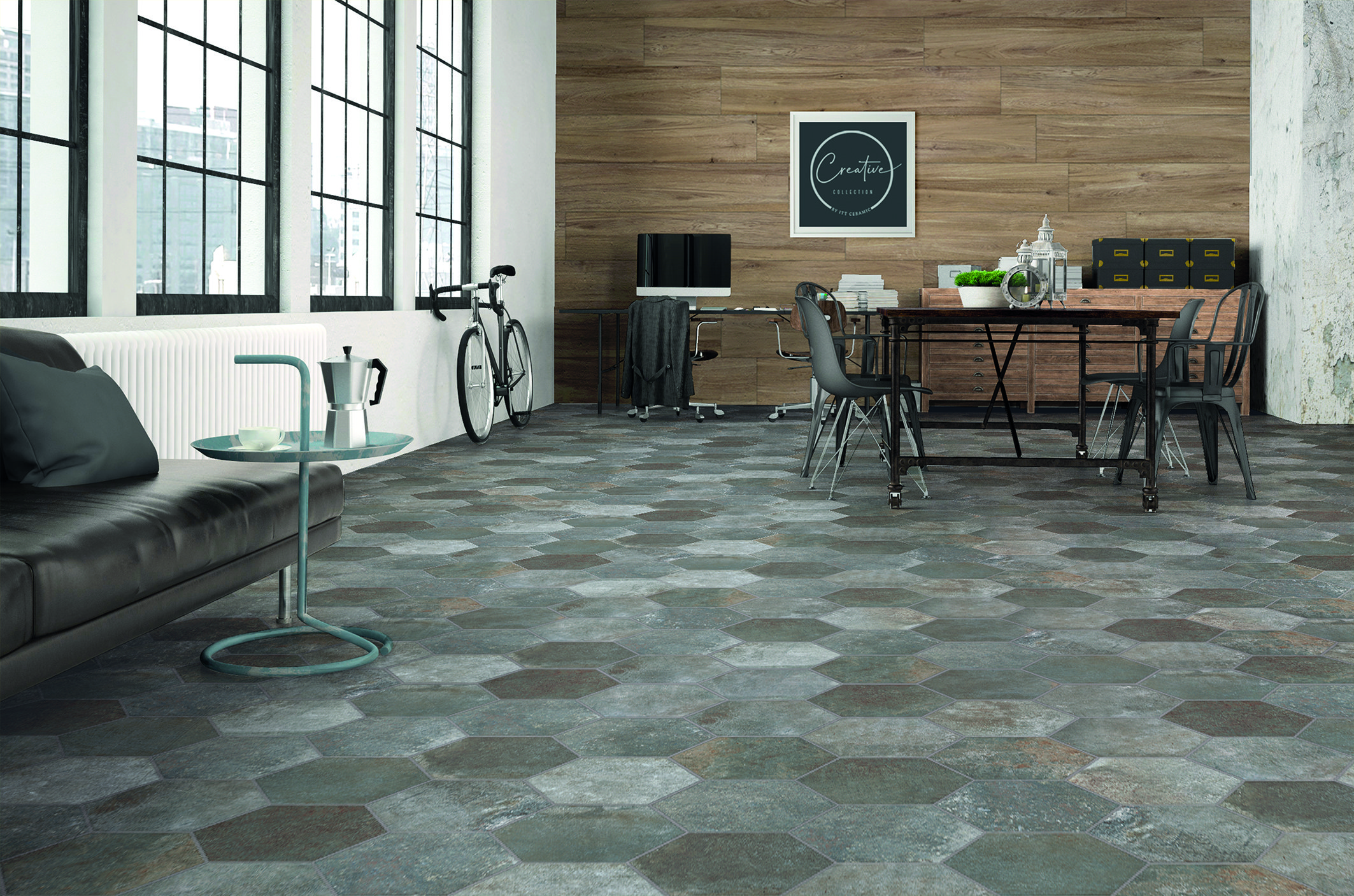 Керамогранит Siena Mistygrey Matt Hexa 23.2x26.7