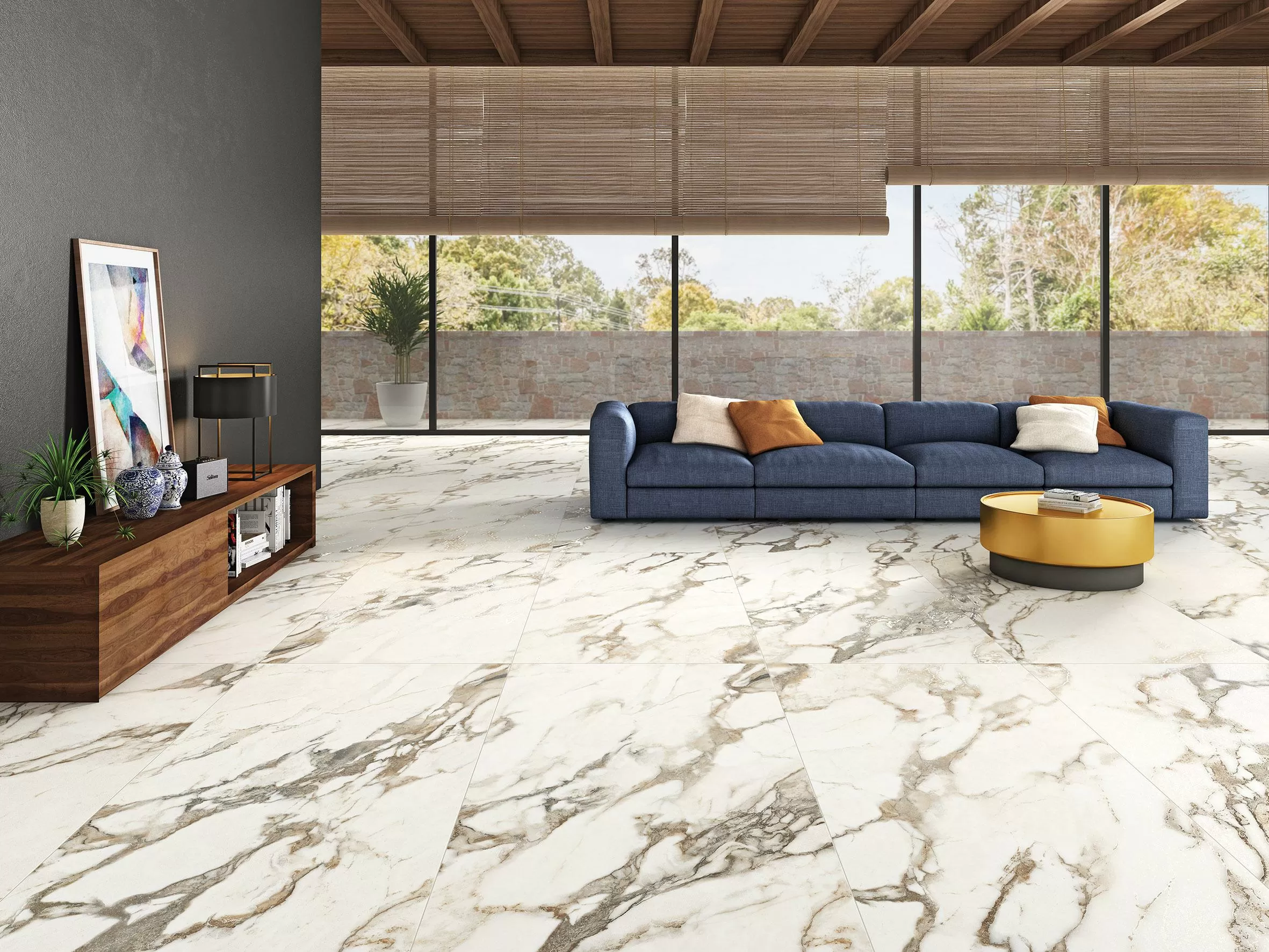 Керамогранит Calacatta Bronze белый полированный 60х120