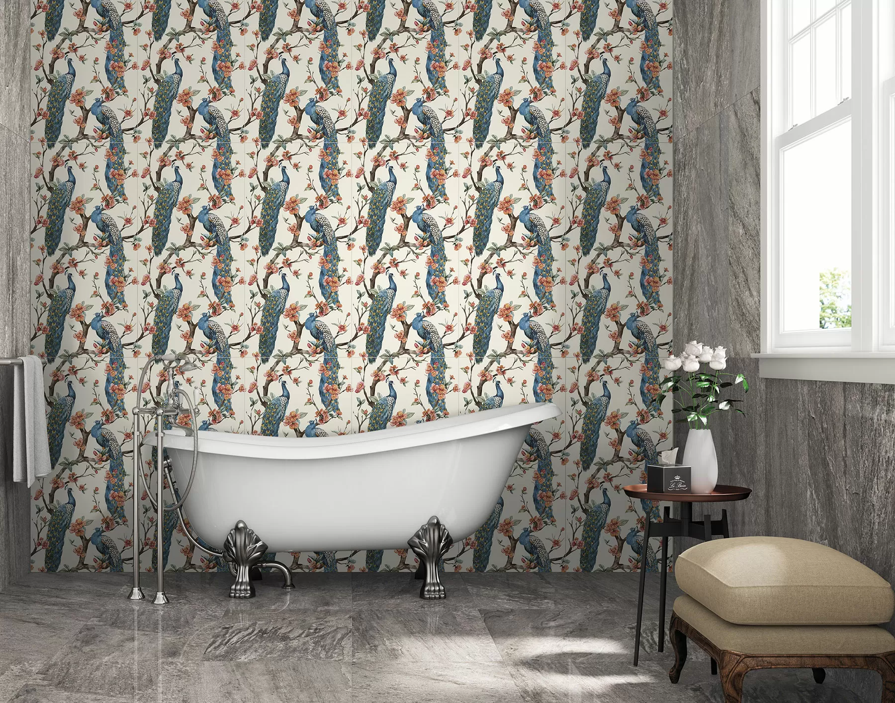 Керамогранит Deco Couture Black&White 3 49.1x98.2