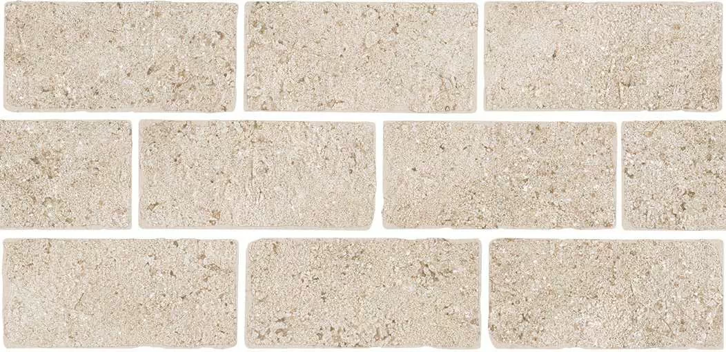 Керамогранит BR024T Бордюр Роверелла бежевый мозаичный 34,5x14,7x0,9