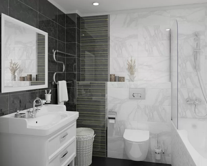 Плитка Декор Olimpus Grand чёрный 25х50