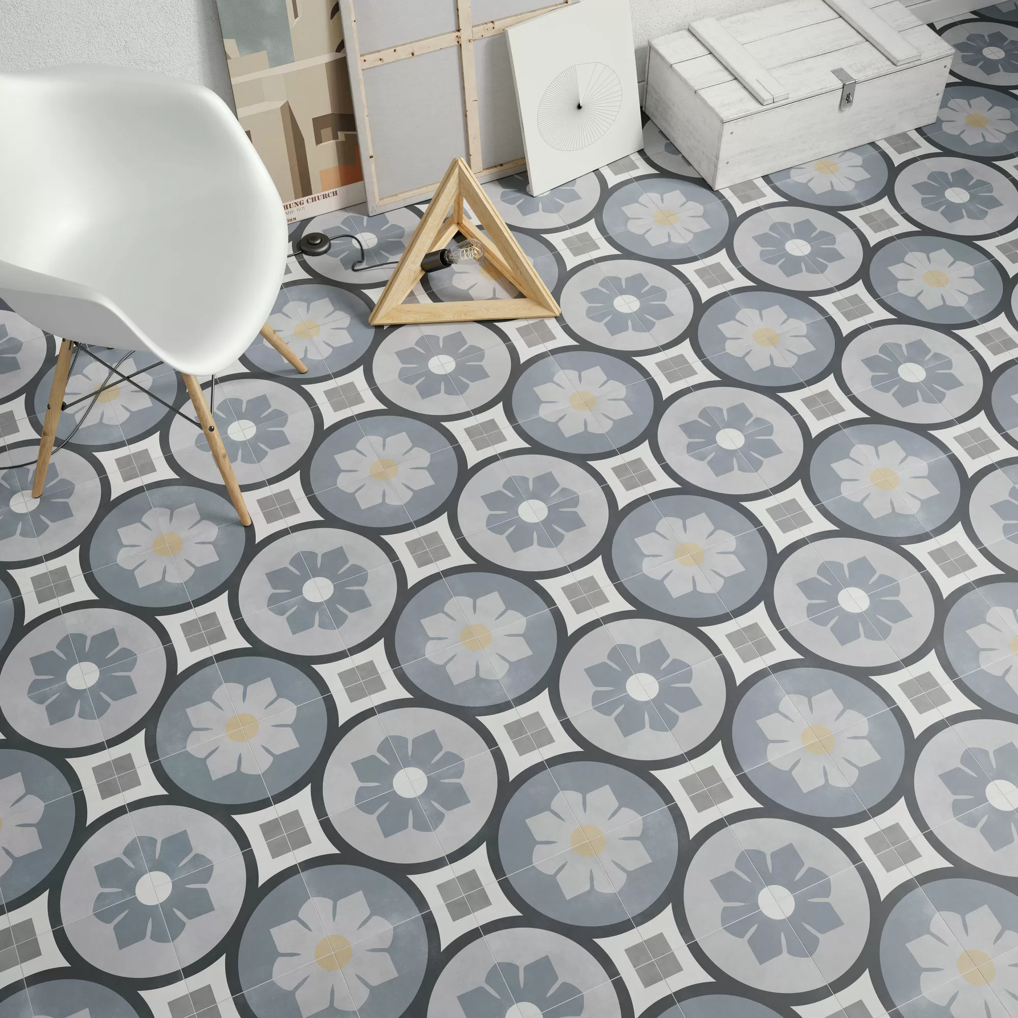 Керамогранит 25891 ARUBA BLOOM BLUE 22.3X22.3