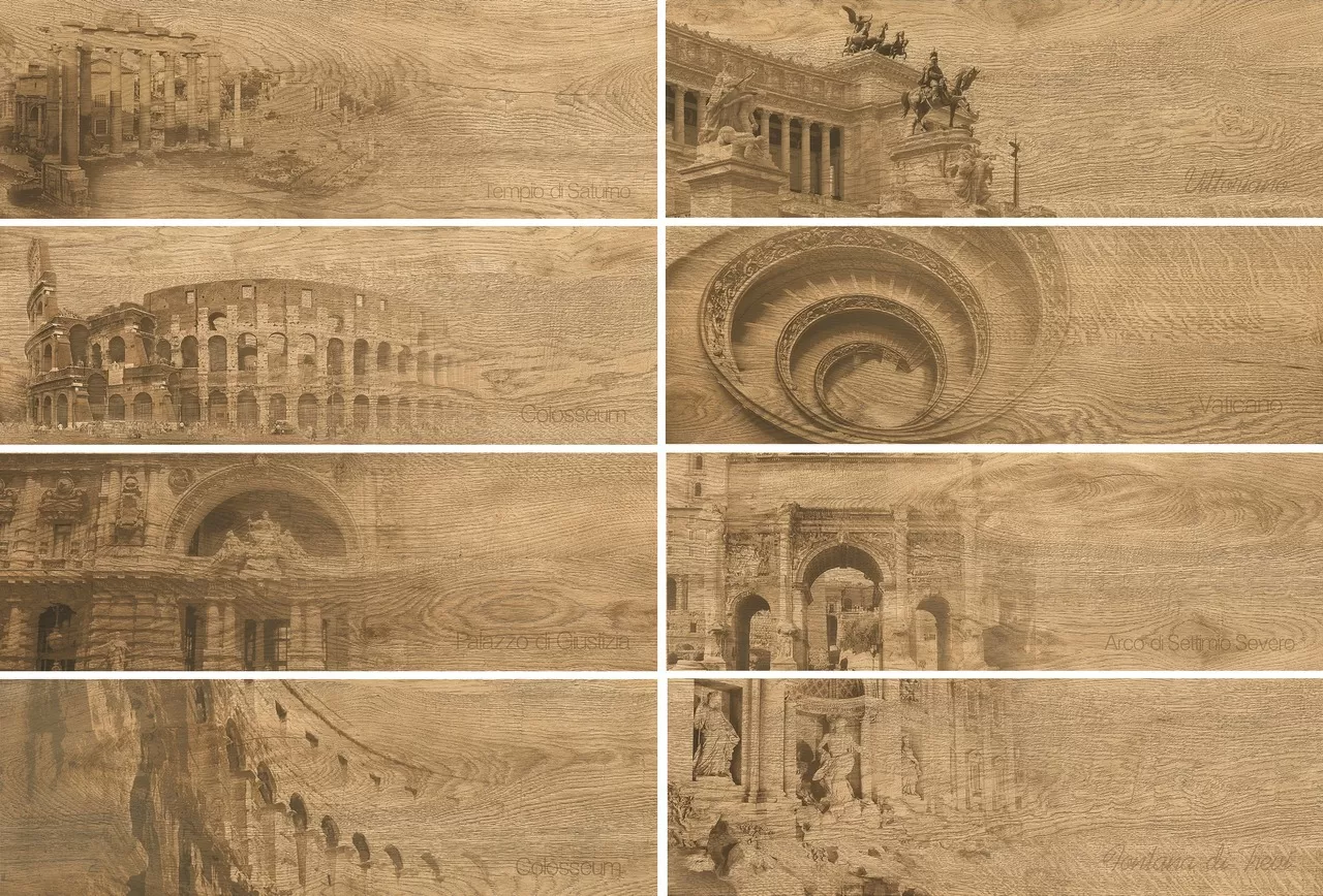 Керамогранит Italian Wood Honey Декор GT-251/d01 20х60 (микс)