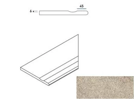 Керамогранит 620090000629 Бортик Эверстоун Дезерт правый с выемкой закругленный Х2 30х60
