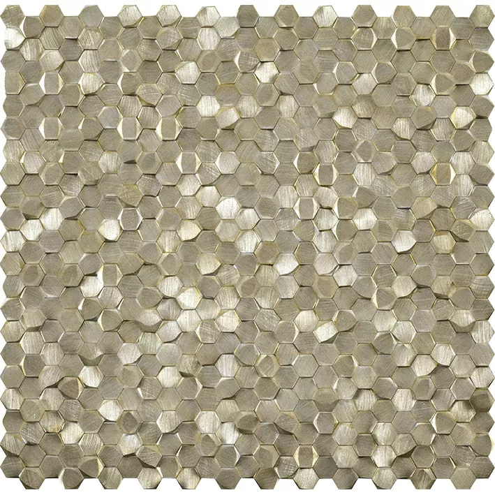 Мозаика L244008731 Gravity Aluminium 3D Hexagon Gold 30.7x30.1x0.6