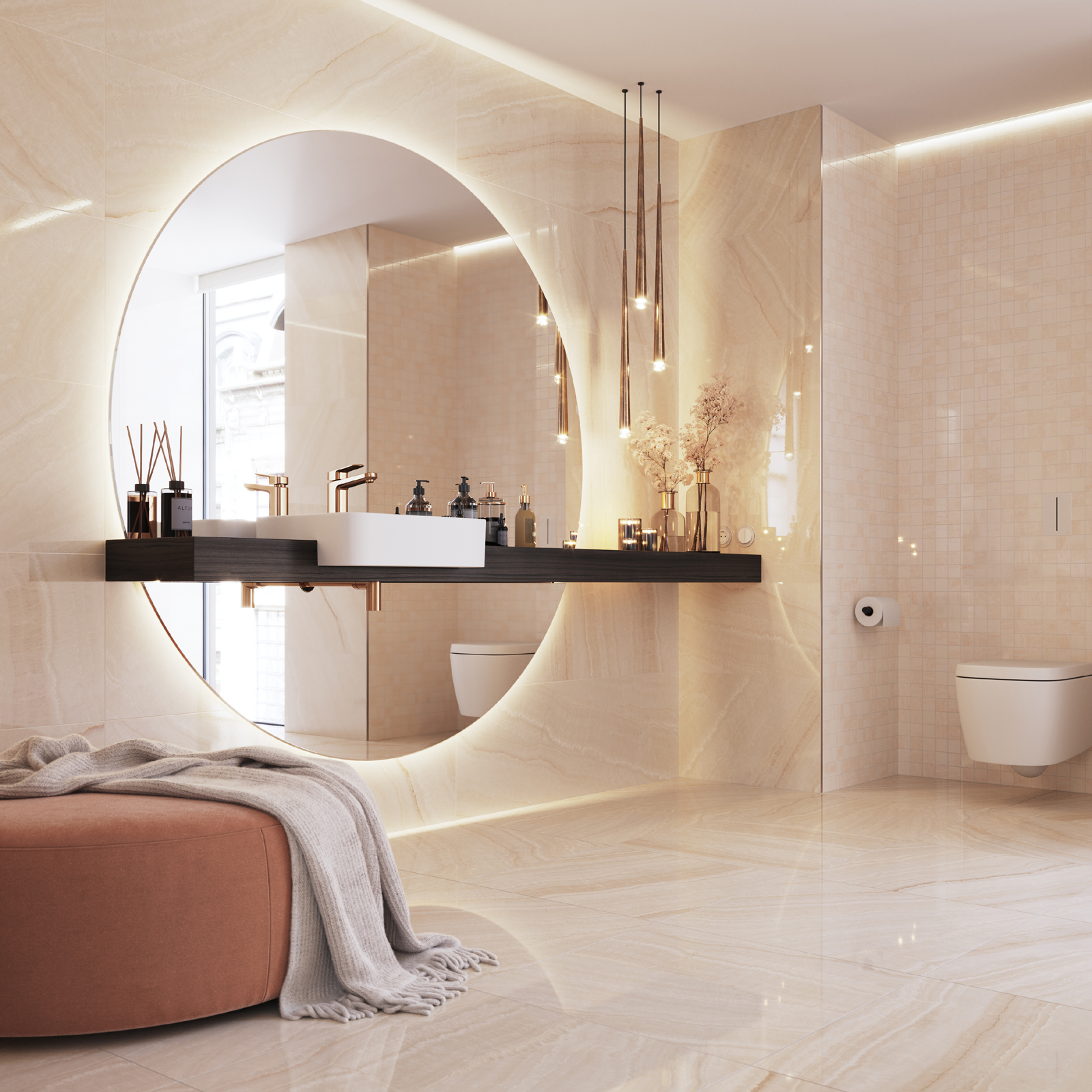 Керамогранит DSKS4835 ONYX skirting dark beige 60x9.5