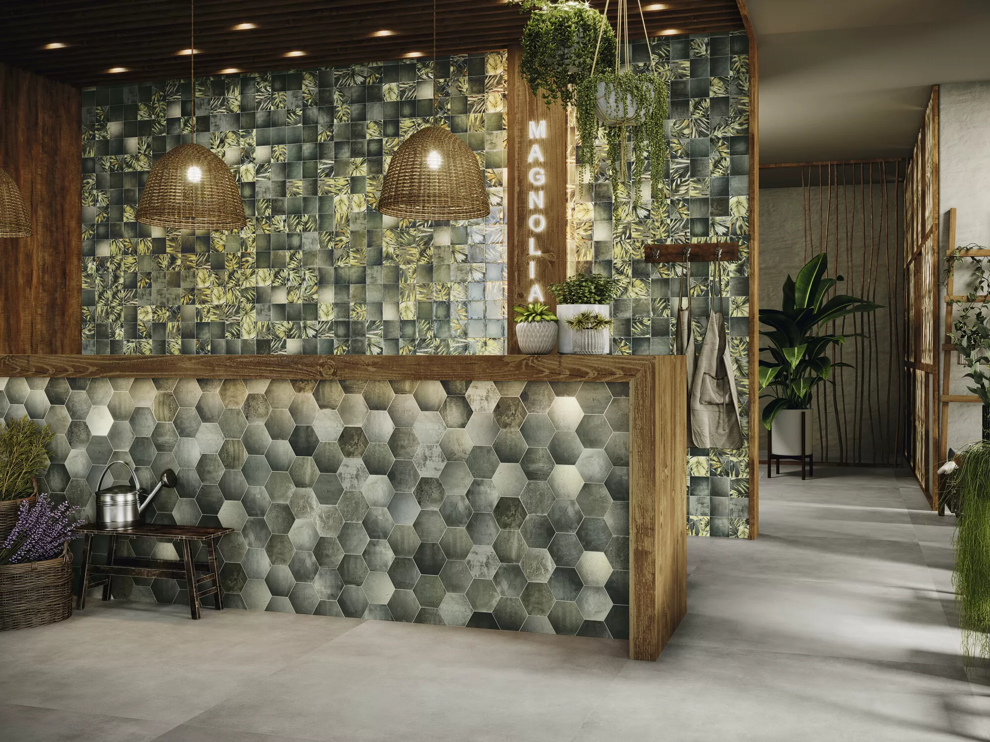 Плитка A040967 Areca Olive Green Mix 12.4x12.4