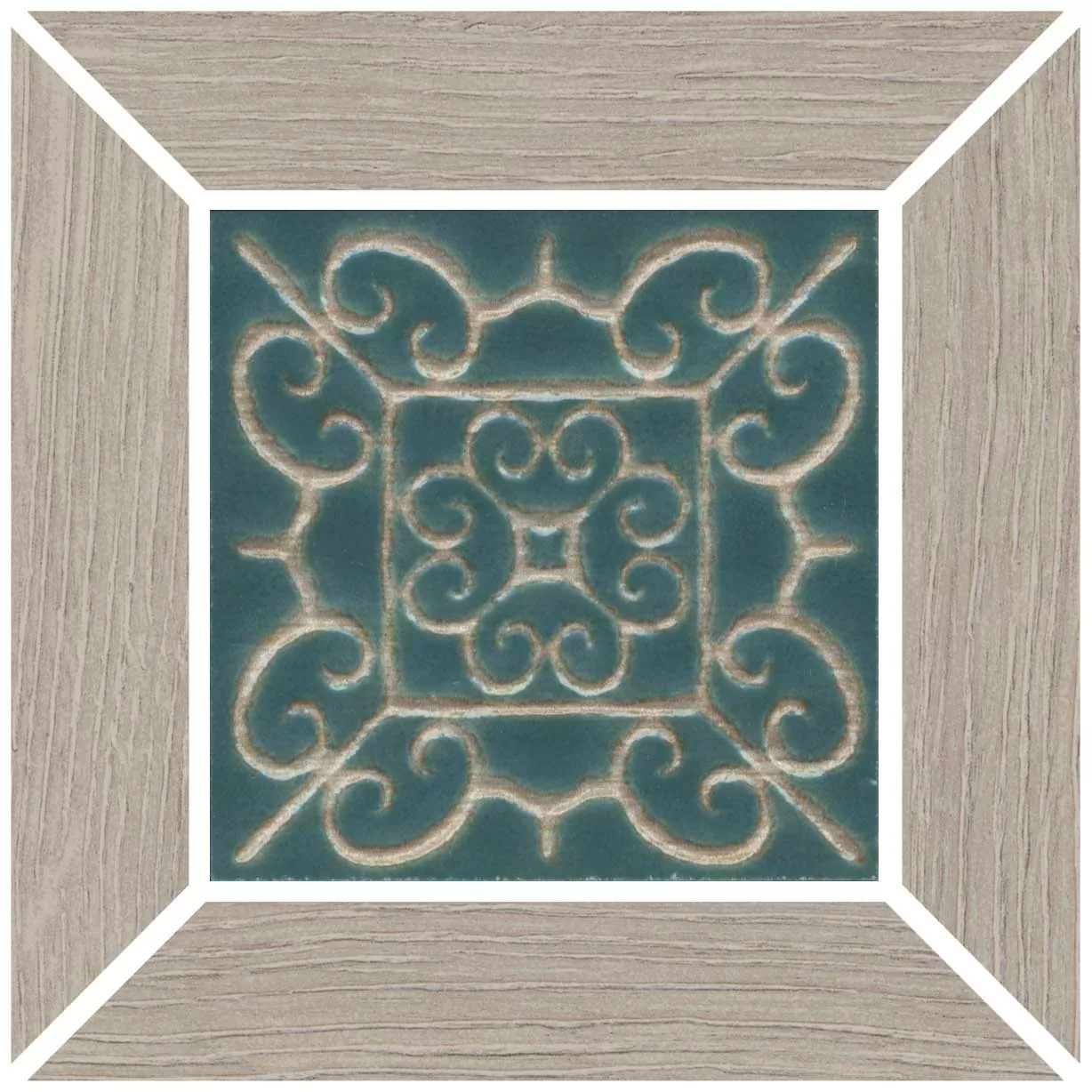 Керамогранит ID152 Вставка Тровазо наборный серый матовый 13x13x0,9