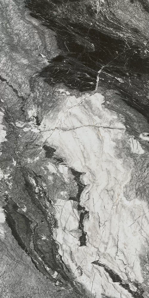 Керамогранит SG595902R Ониче белый чёрный обрезной лаппатированный 119.5*238.5