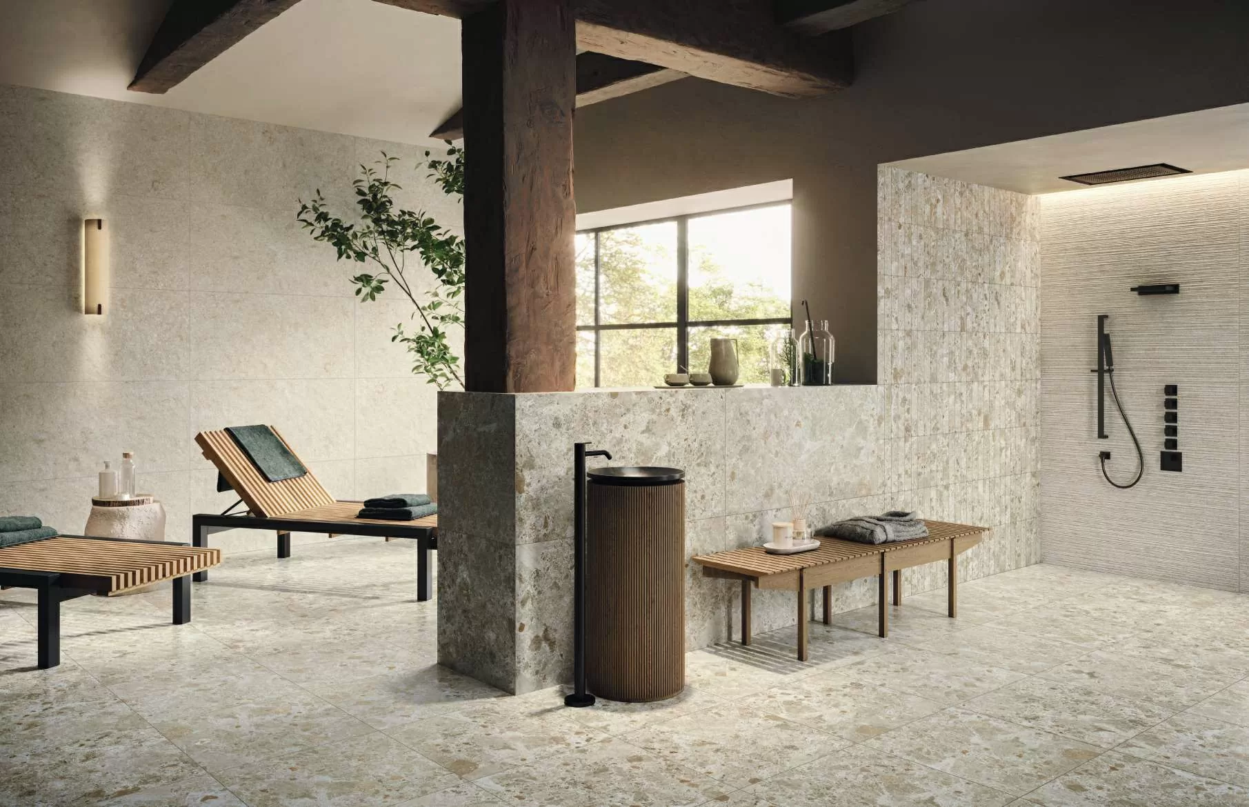 Керамогранит 136897 Mockup Ostuni Cream Nat Ret 60x120