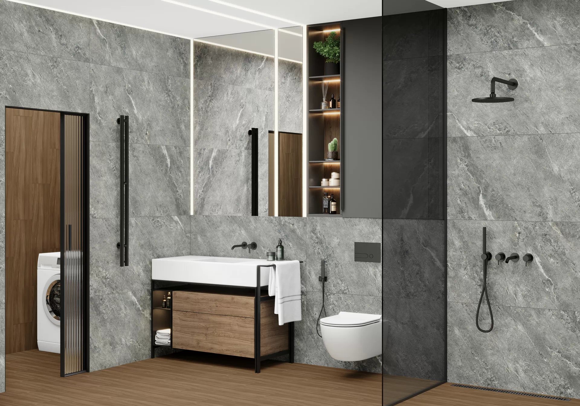 Керамогранит 60120AJA15M Ajax Gray матовый карвинг 600x1200x7