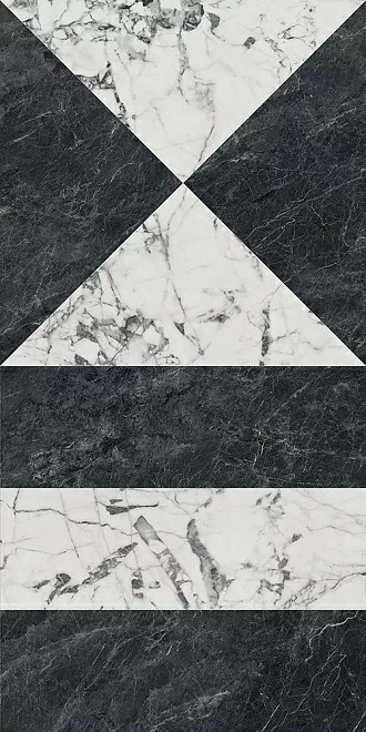 Керамогранит SG565422R Бьянко Неро белый чёрный лаппатированный обрезной 60x119,5x0,9