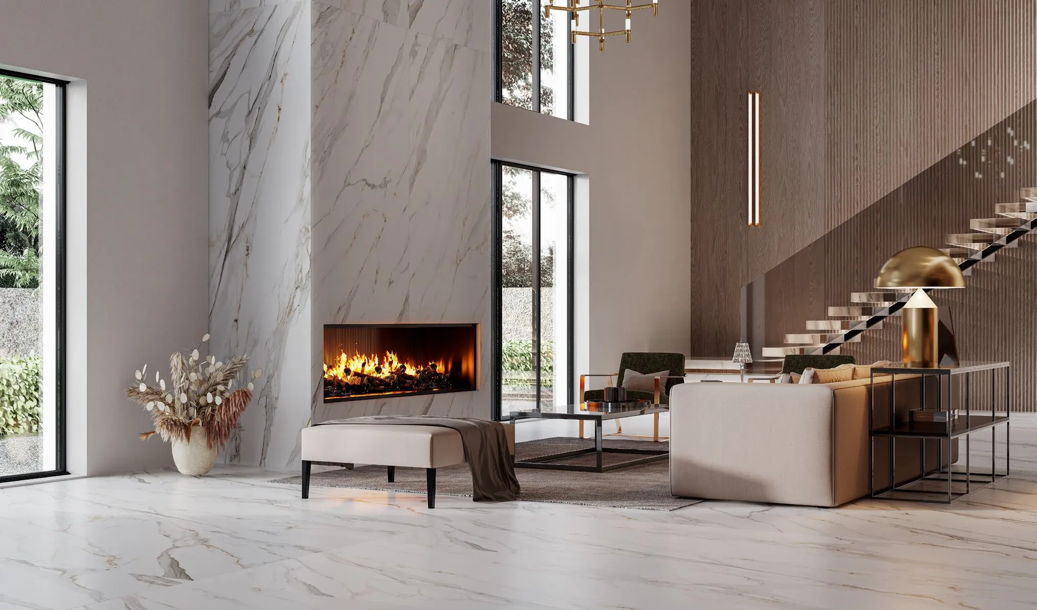 Керамогранит SG074902R Нестос серый светлый лаппатированный обрезной 119,5x320x1,1