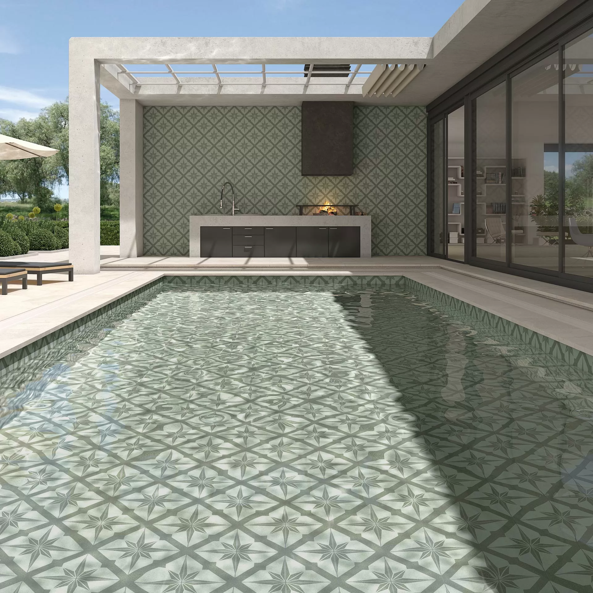 Мозаика 42WJ Mosaico Sanur Grafito Antideslizante R11 30x30