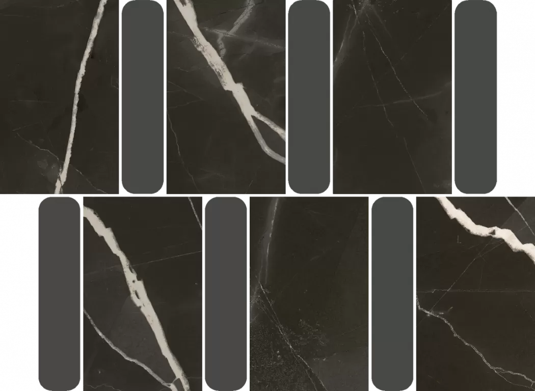 Мозаика 600110000980 Stellaris Black Mosaico Argan Lux 36.8x26.9
