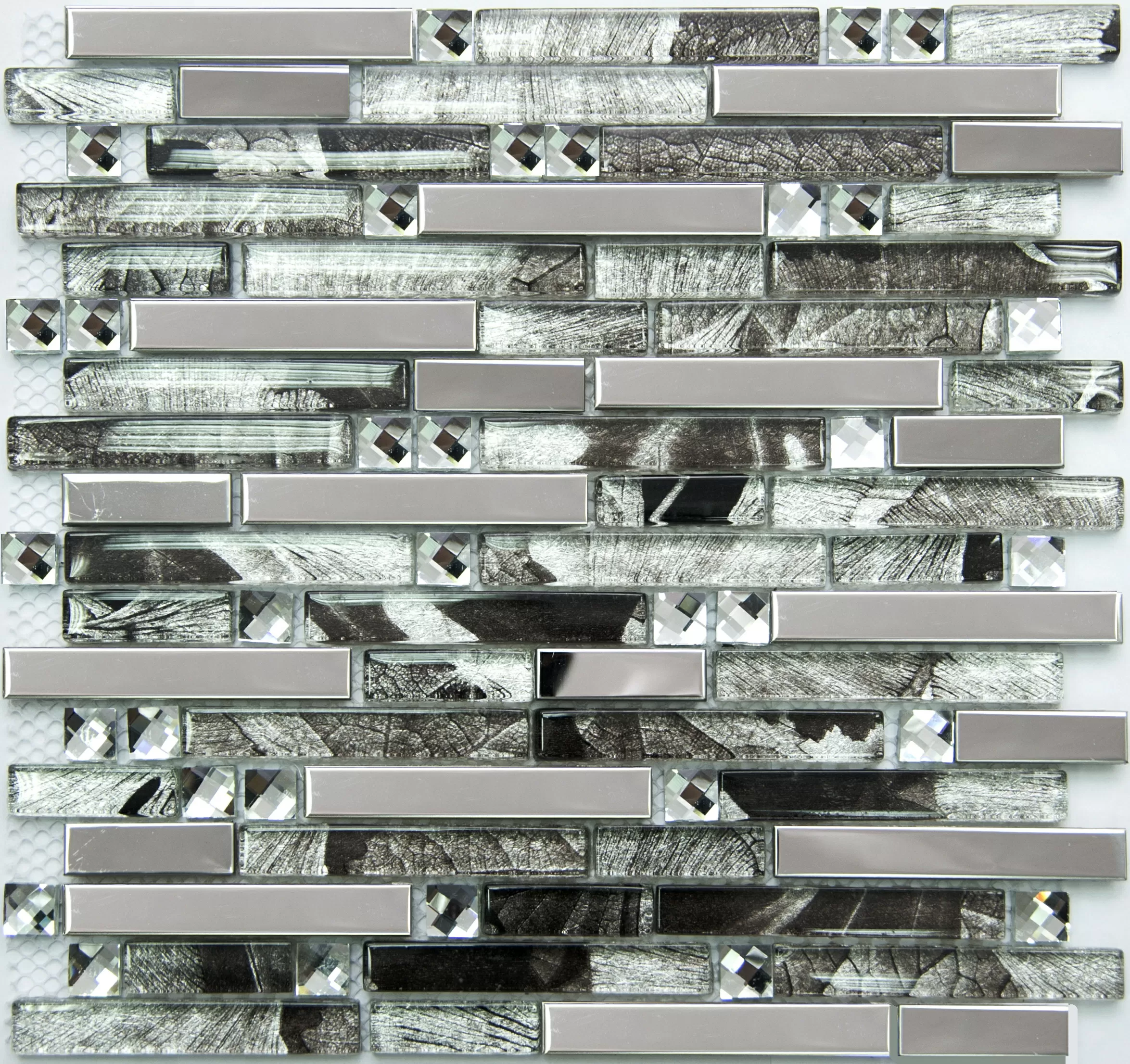 Мозаика MS-623 метал стекло (15,48*98*8) 298*305