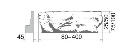 Искусственный камень Этна 168 Плоскость 80-400х25-50/75-100х45