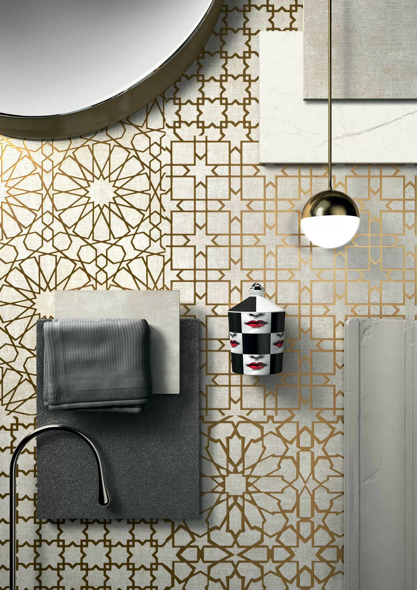 Керамогранит 752612 Tesori Decoro Monile Grigio Semp. 6mm 120x240