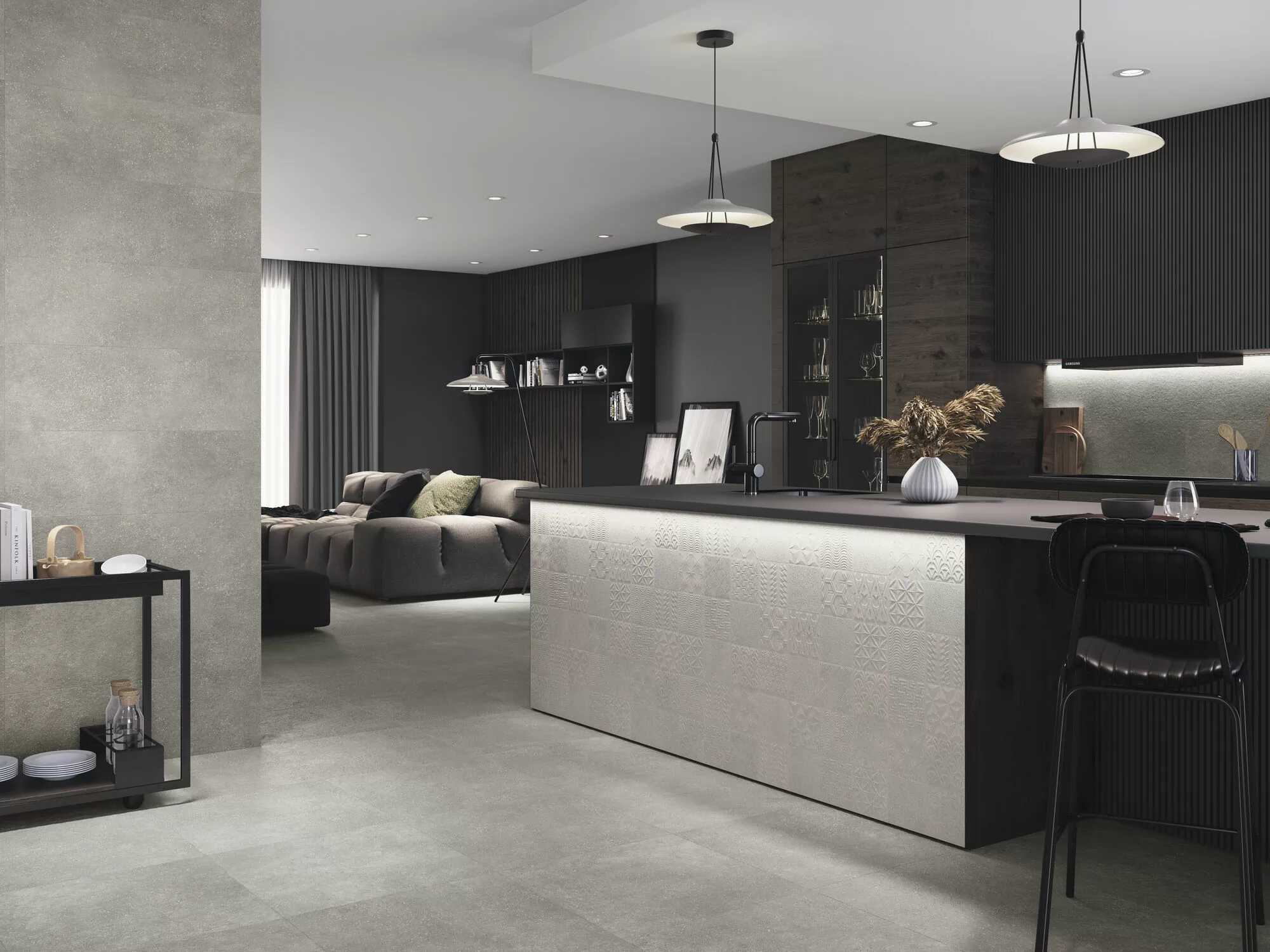 Плитка Asphalt Mud Rect 40x120