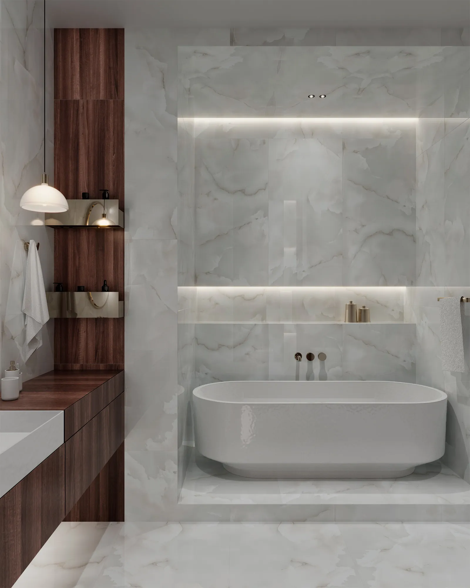 Керамогранит FP1027-A Onyx White Cloud Full Polished 60x120