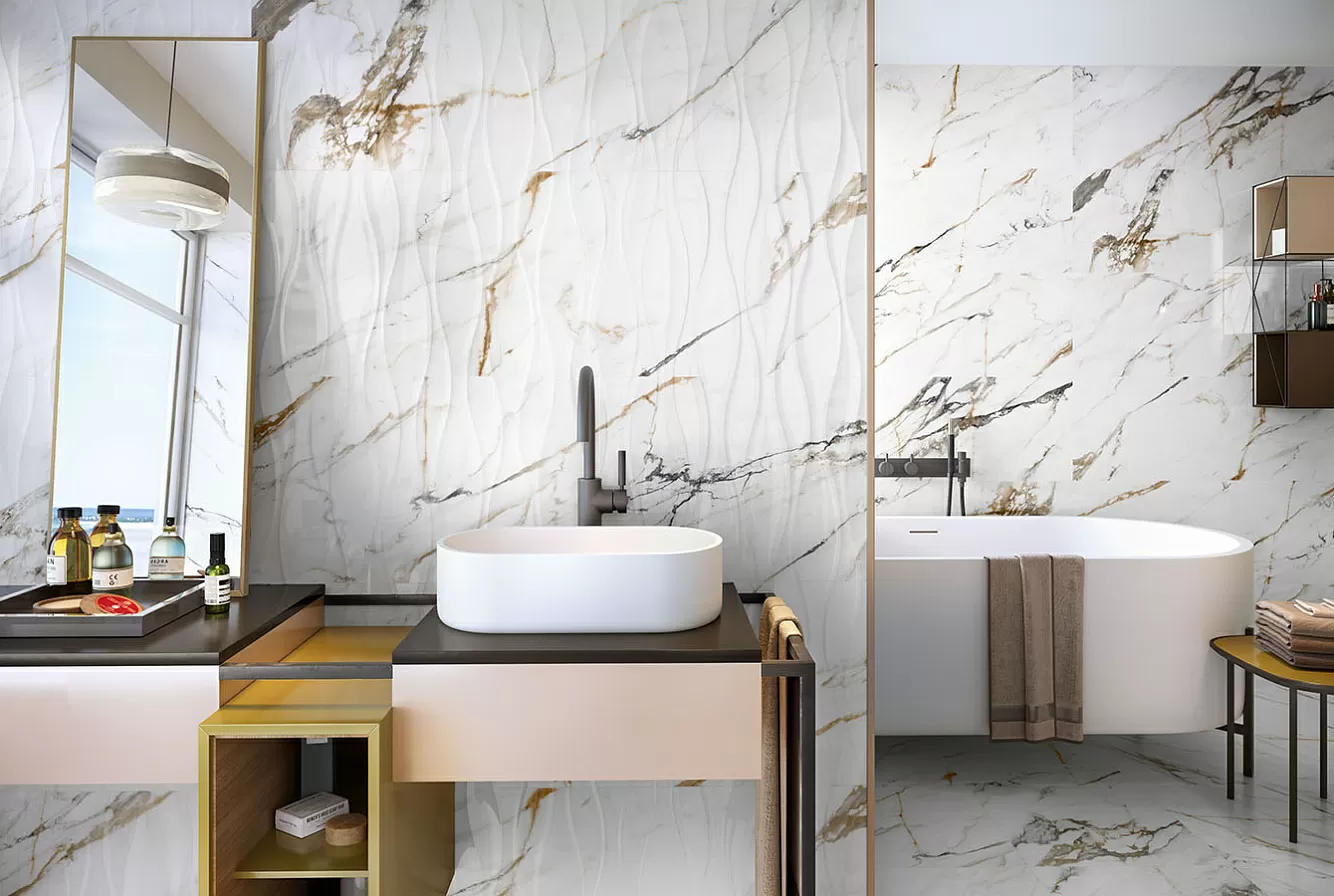 Плитка 1219 FIRENZE CALACATTA GOLD REL GEO RET 40x120