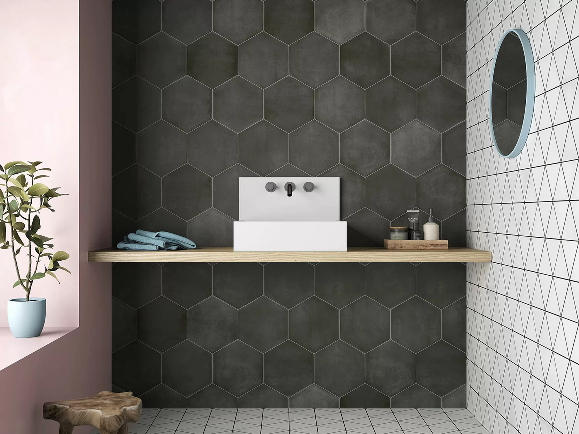 Керамогранит SIX Cementine Pisa Aqua 23x27