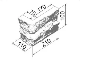 Искусственный камень Онтарио 132 Угол 210х110х100х45