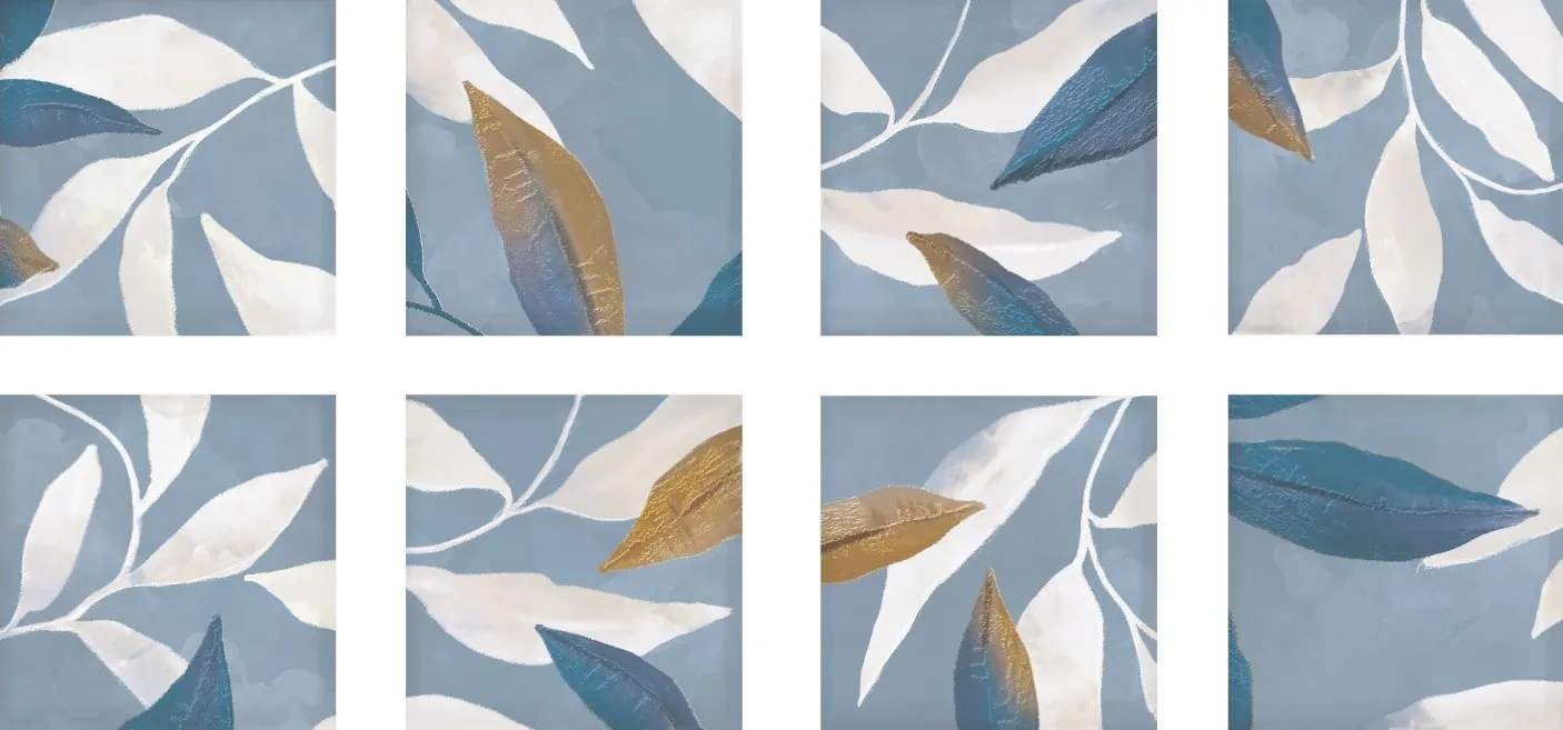 Плитка Leaves Blue 15x15