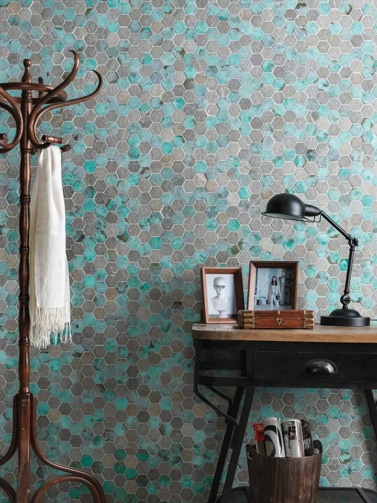 Мозаика L241715271 Worn Hexagon Verdigris 30x30,5