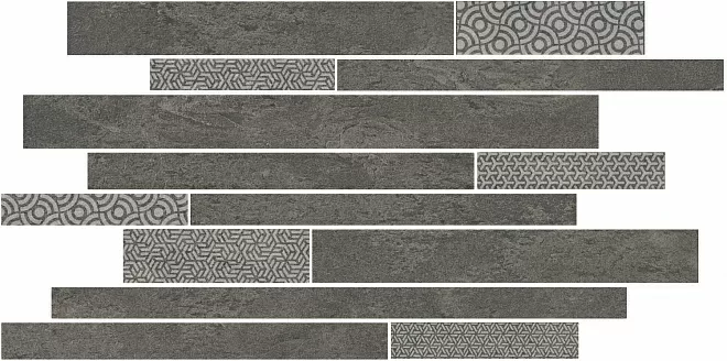 Керамогранит SBM011/SG4585 Ламелла серый темный мозаичный 50.2*25