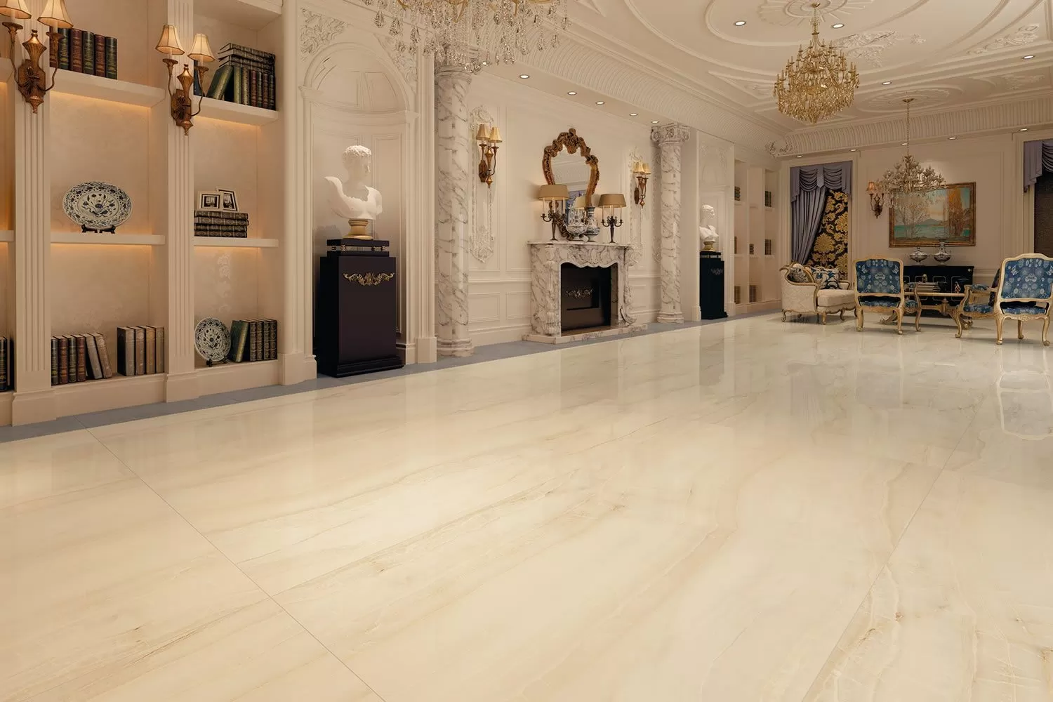 Керамогранит Opal Bone Rektifiye Parlak Nano 60x120