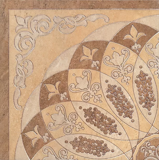 Керамогранит HGD/A37/SG1550L Декор Монтаньоне беж лаппатированный 1/4 розона 40.2х40.2