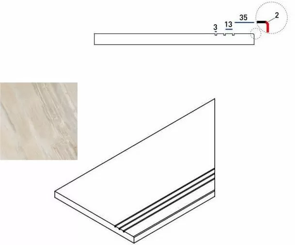 Керамогранит 620090000208 WHITE BORDO GRIP DX 30x60