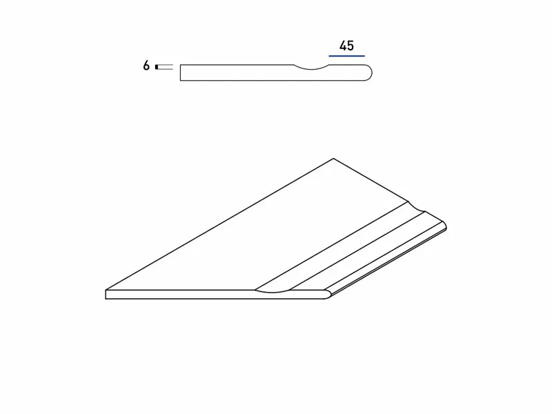 Керамогранит 620090000698 Бортик Скайфолл Гриджио Альпино с выемкой закругленный левый 30х60