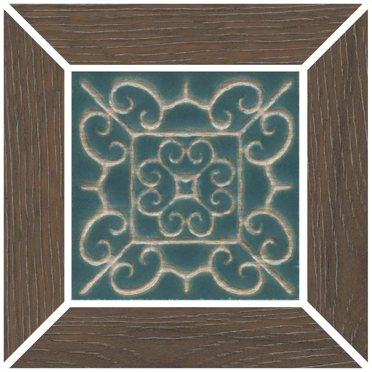 Керамогранит ID154 Вставка Тровазо наборный коричневый светлый матовый 13x13x0,9