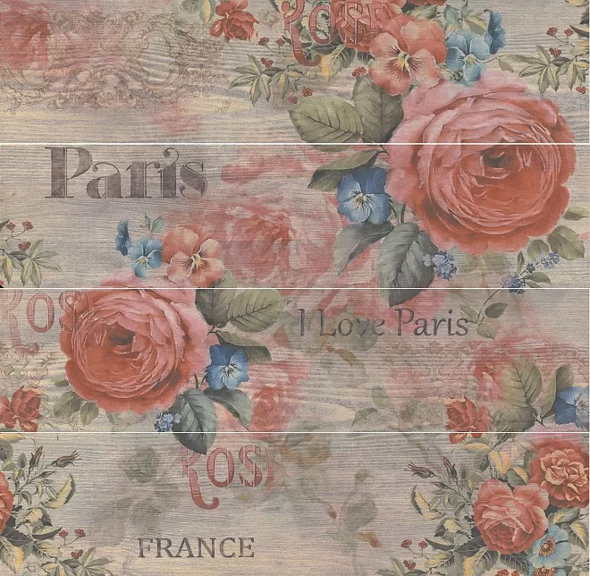 Керамогранит OP/A50/4x/SG7013 Панно Стори Вуд из 4 частей (размер каждой части 20*80) 80*80