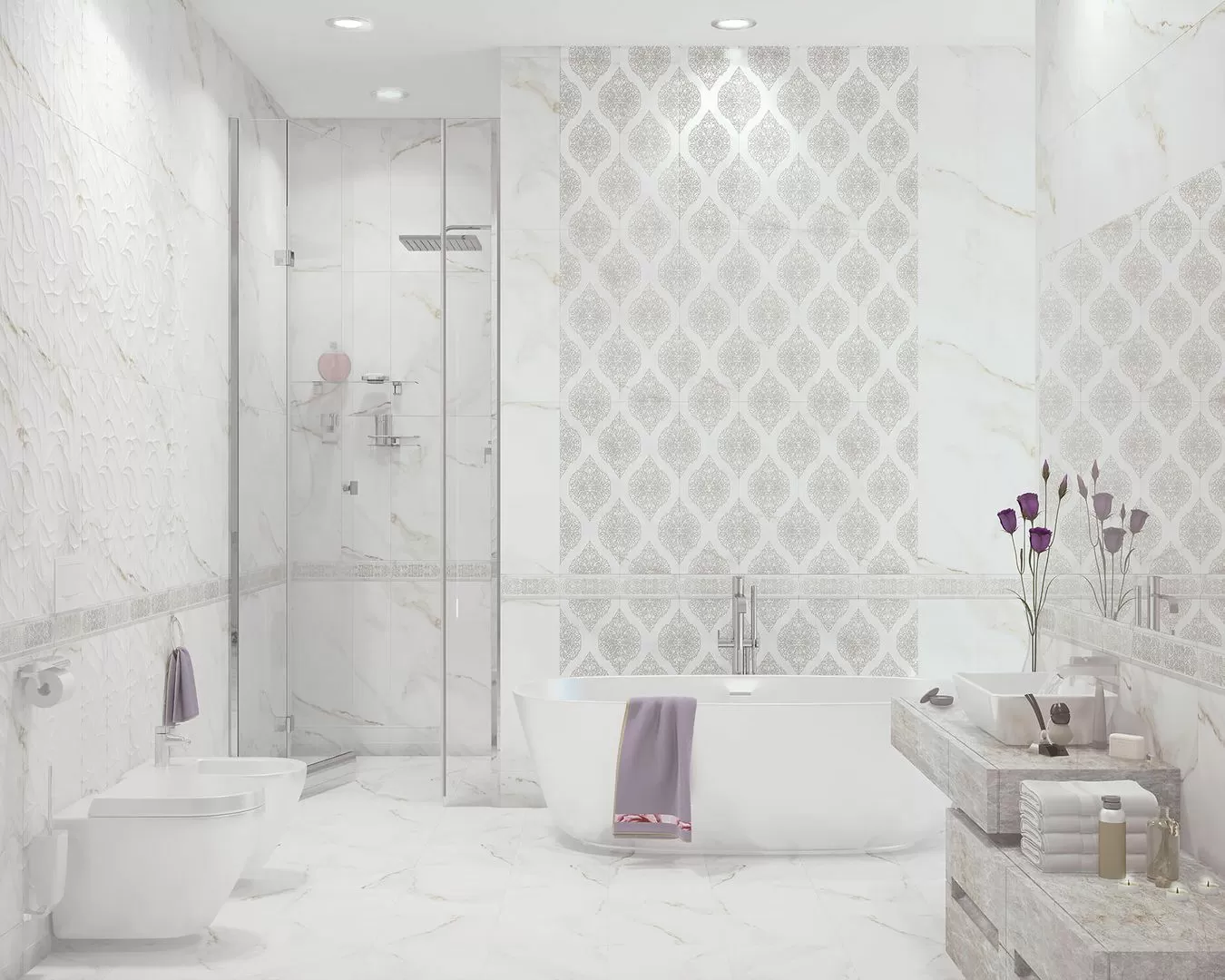 Мозаика Mk.Calacatta Floor33 15x30