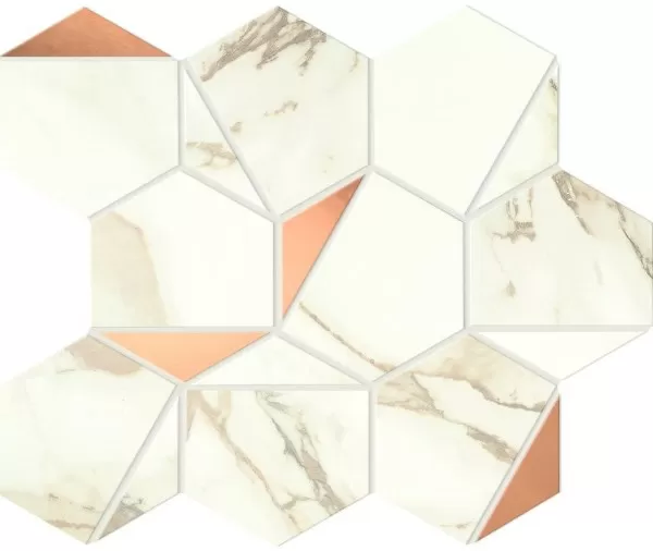 Мозаика A4WW Marvel Calacatta Imperiale Gold Hex Shiny 25,1x29