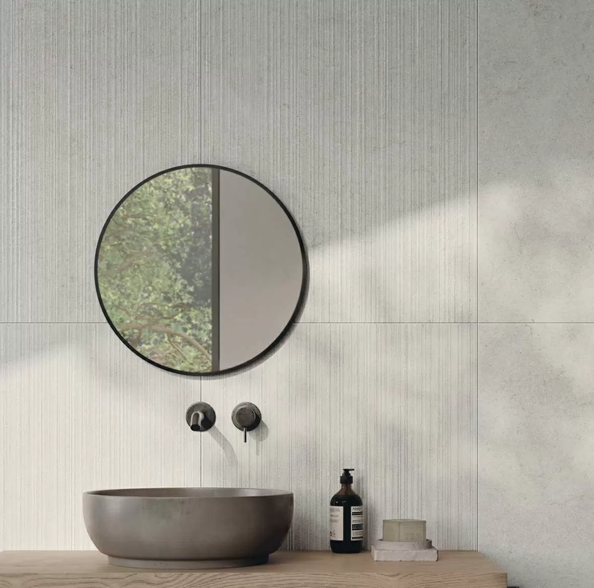 Керамогранит 136900 Mockup Ostuni Grey Nat Ret 60x120