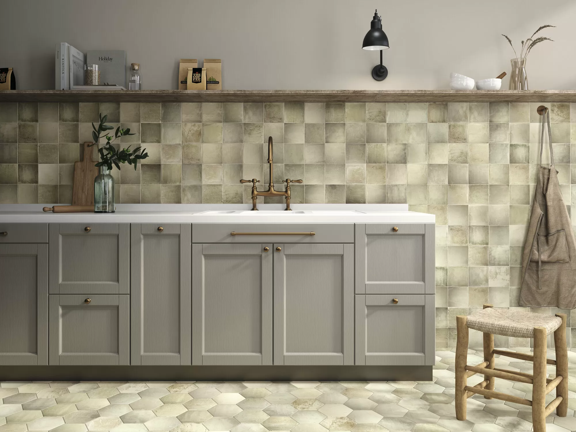 Плитка A040967 Areca Olive Green Mix 12.4x12.4
