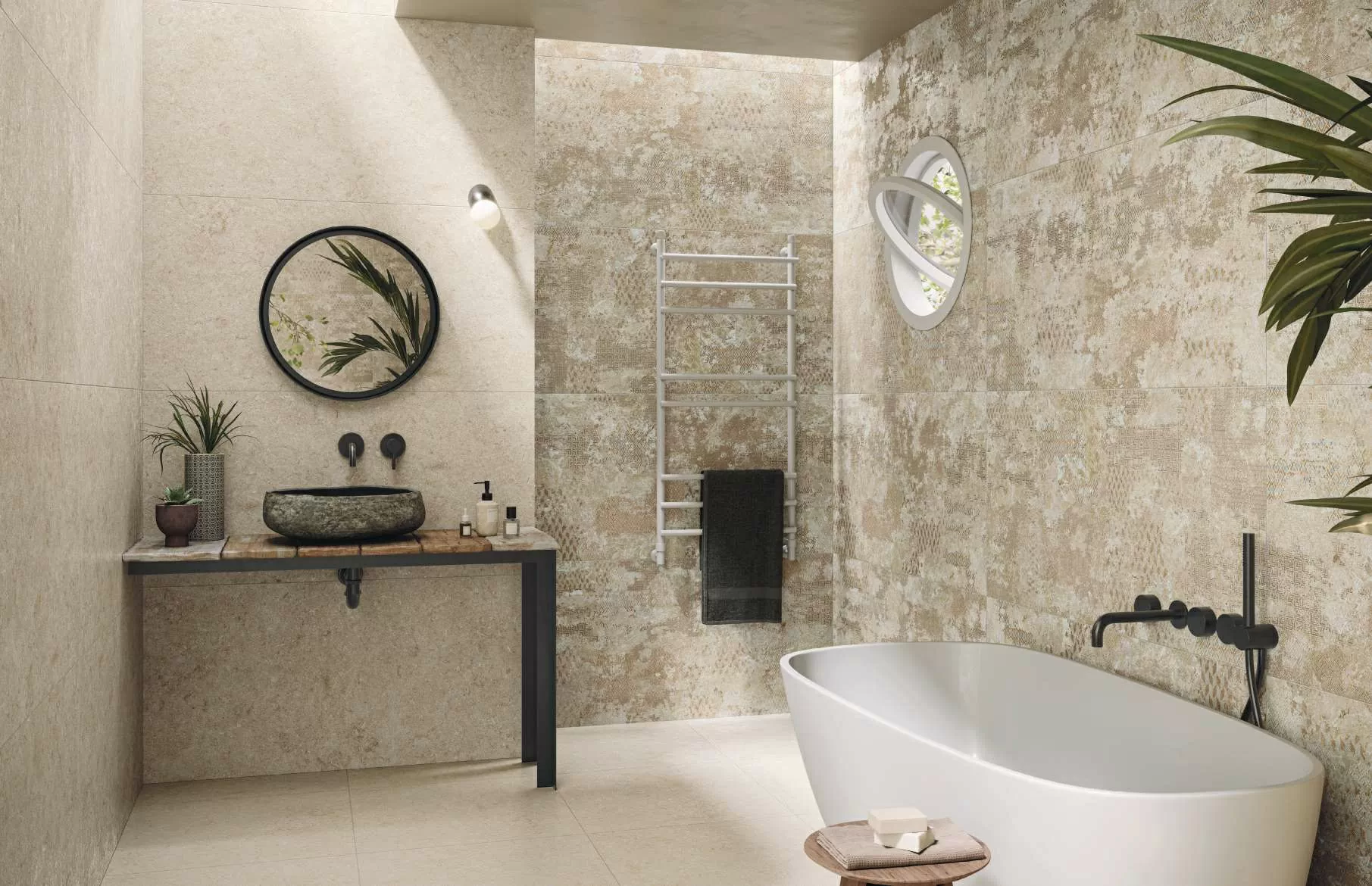 Керамогранит 136897 Mockup Ostuni Cream Nat Ret 60x120
