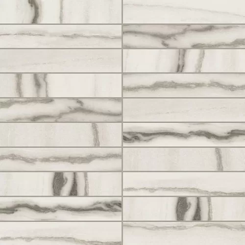 Мозаика 756304 Prexious White Fantasy Mosaico 3x15 Matte 30x30