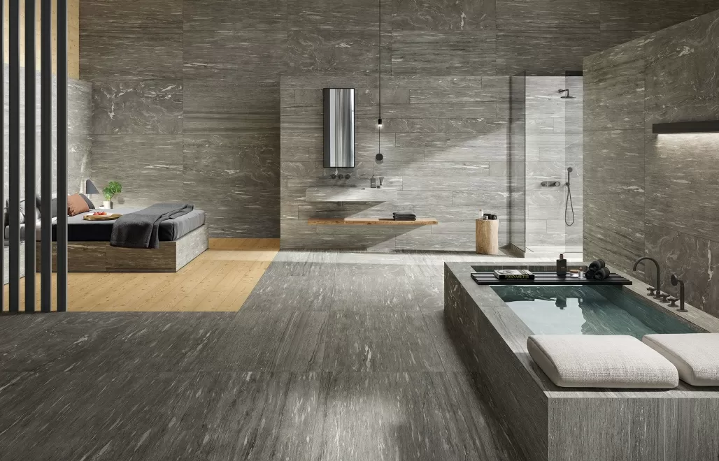 Керамогранит 610130004601 Skyfall Неро Смеральдо Плинтус Нат Рет 7,2x60