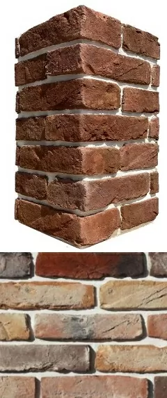Искусственный камень 393-95 Тироль брик Design угол 13-12x7.3 (26.5-27.5x7.3)