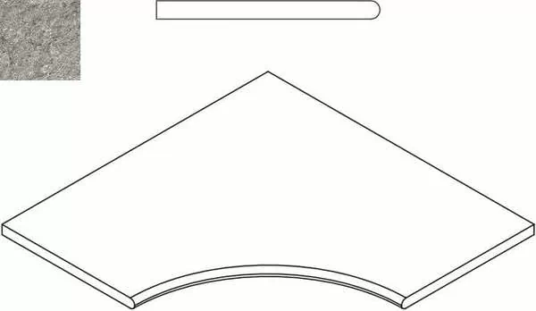 Керамогранит 620090001026 Grey Bordo Angolare Round 60x60