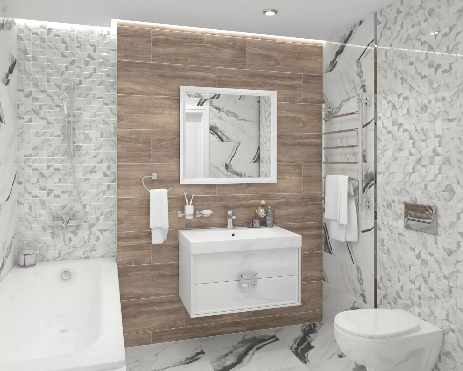 Плитка Silver белый 25х75